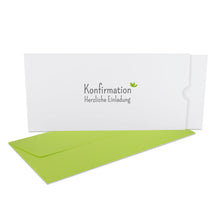 Lade das Bild in den Galerie-Viewer, Konfirmation Einladung Schuber mit Taube in Verschiedenen Farben