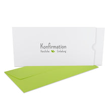 Lade das Bild in den Galerie-Viewer, Konfirmation Einladung Schuber "Herzliche Einladung" mit Taube in Verschiedenen Farben