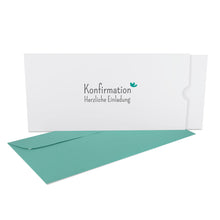 Lade das Bild in den Galerie-Viewer, Konfirmation Einladung Schuber mit Taube in Verschiedenen Farben