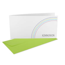 Lade das Bild in den Galerie-Viewer, Kommunion Einladung DIN Lang "Konfirmation" Regenbogen Farben