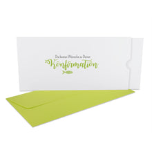 Lade das Bild in den Galerie-Viewer, Konfirmation Glückwunschkarte "Die besten Wünsche zu Deiner Konfirmation" mit Fisch in verschiedenen Farben