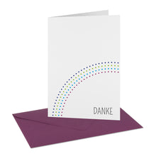 Lade das Bild in den Galerie-Viewer, Danksagung Kommunion Konfirmation "Danke" mit Regenbogen