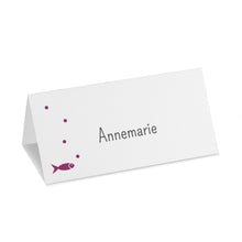 Lade das Bild in den Galerie-Viewer, Tischkarte Konfirmation/Kommunion mit Fisch, Luftblasen und Name