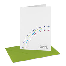 Lade das Bild in den Galerie-Viewer, Danksagung Kommunion Konfirmation "Danke" mit Regenbogen