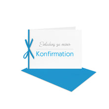 Lade das Bild in den Galerie-Viewer, Konfirmation Einladung B6 mit Schleife