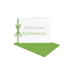 Lade das Bild in den Galerie-Viewer, Konfirmation Einladung B6 mit Schleife