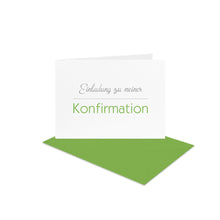 Lade das Bild in den Galerie-Viewer, Konfirmation Einladung B6 mit Schleife