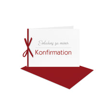 Lade das Bild in den Galerie-Viewer, Konfirmation Einladung B6 mit Schleife