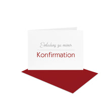 Lade das Bild in den Galerie-Viewer, Konfirmation Einladung B6 mit Schleife