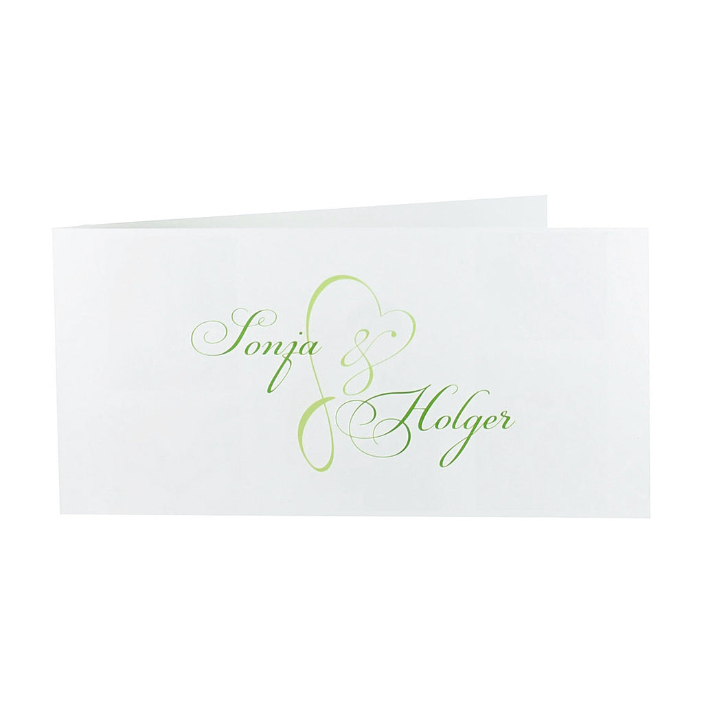 Exklusive Hochzeitskarten DIN lang quer naturweiss + Kuvert