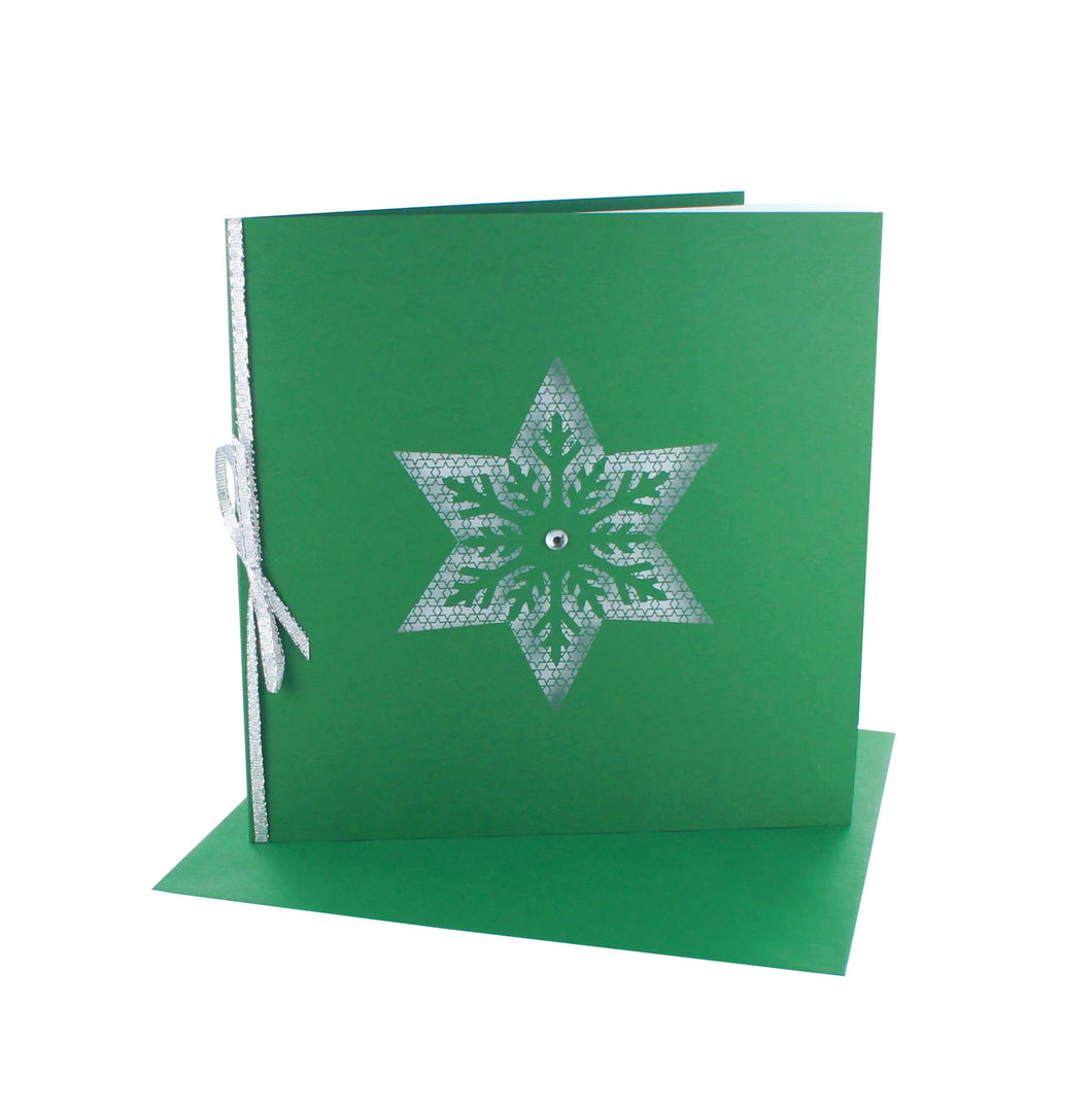 Weihnachtskarte Stern Quadratisch mit Einlegeblatt in verschiedenen Farben