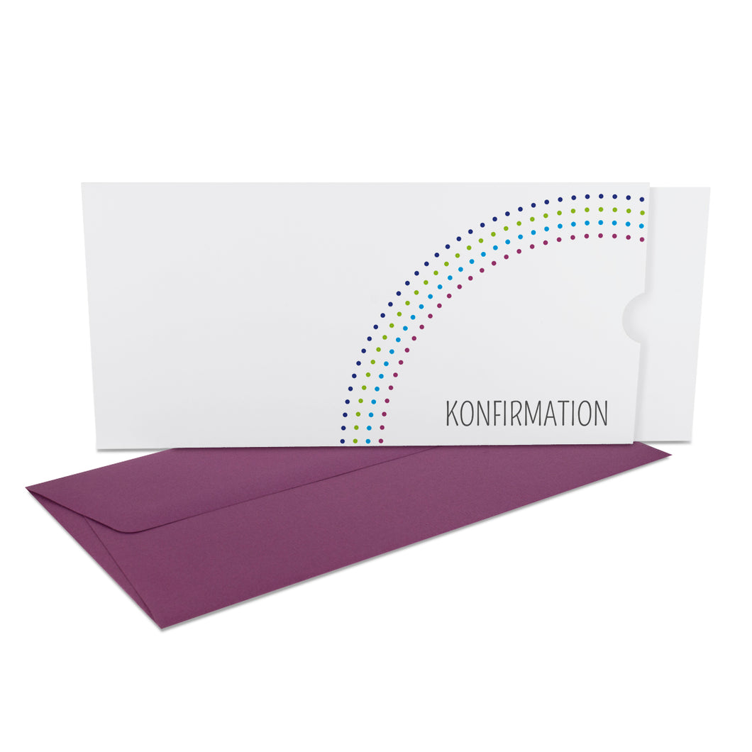 Konfirmation Einladung Schuber mit Regenbogen in Verschiedenen Farben