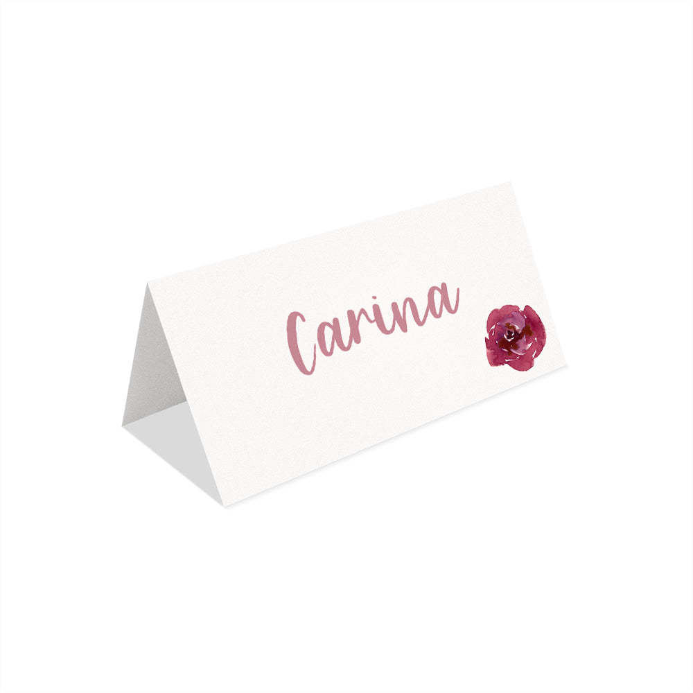 Hochzeits Tischkarte Floral 4 perlmuttweiss mit Namen