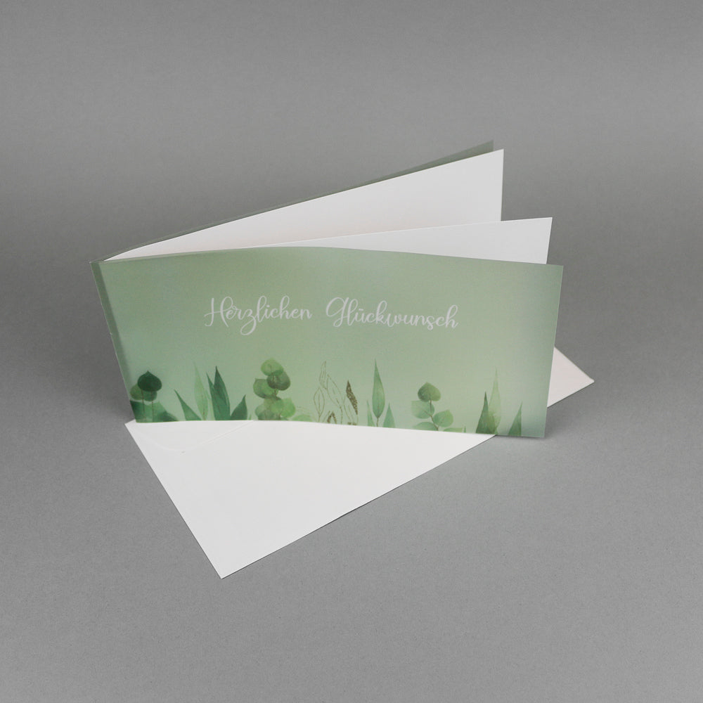 Glückwunschkarte transparenter Umschlag Floral 2